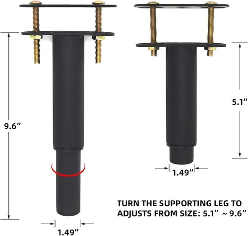 2Pcs Adjustable Height Center Support Leg for Bed Frame, Bed Center Slat heavy - Picture 2 of 6