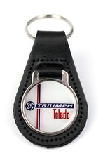 Triumph Toledo Leyland Logo Quality Black Leather Keyring