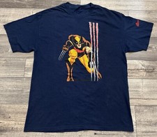 Vintage Wolverine Shirt Mens XL 2000 Marvel Comics X-Men Navy Blue Graphitti
