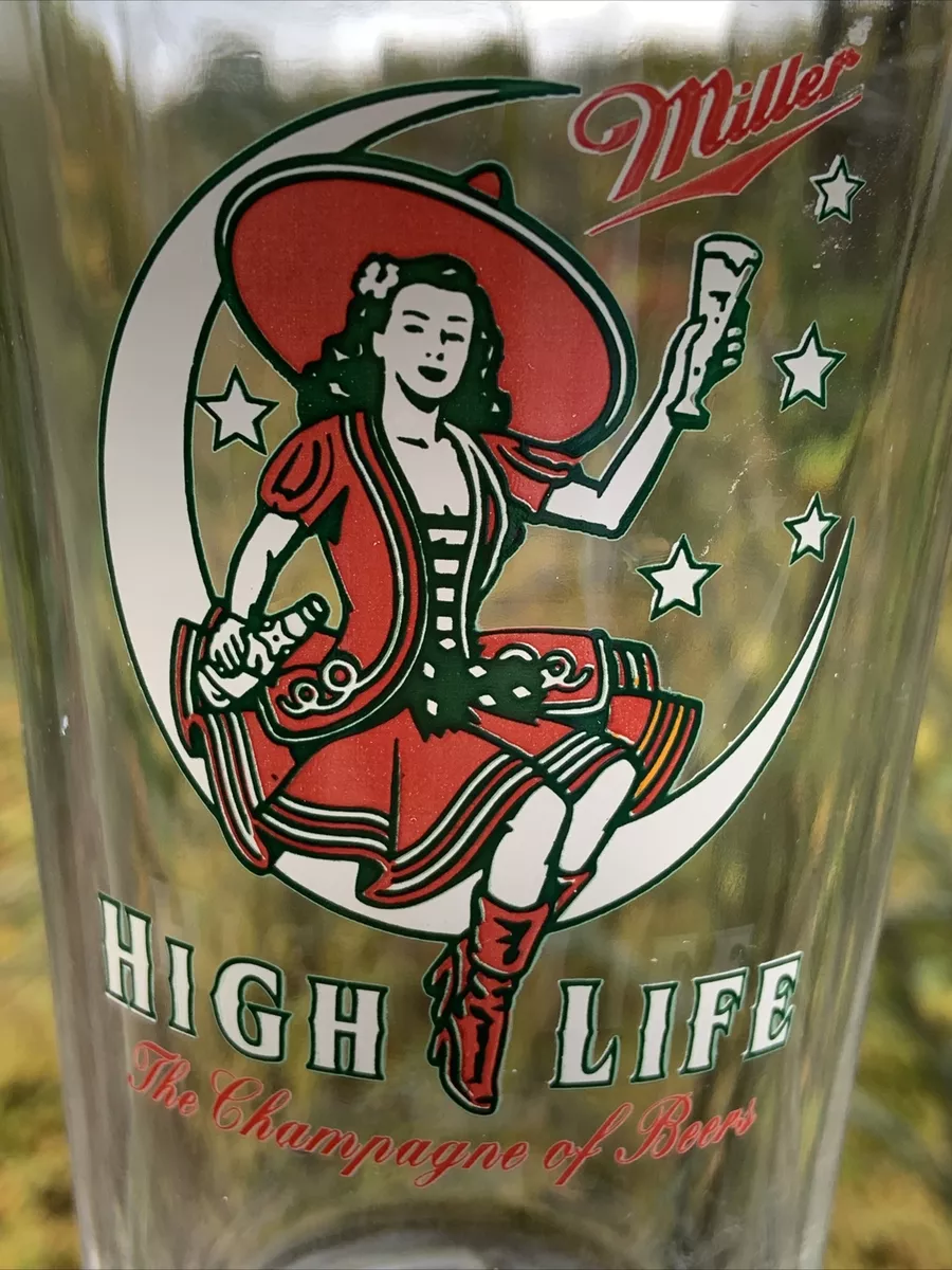 Miller High Life Girl In The Moon Pint Glass Set