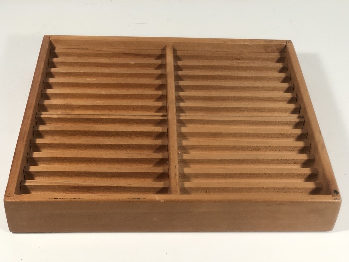 Napa Valley Box Company 24 CD Timber Tray Flip File Wood