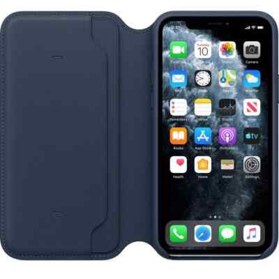 Offizielle Apple iPhone 11 Pro Hülle Leder Folio Wallet DEEP SEA BLUE MY1L2ZM/A