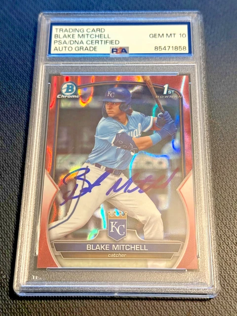 Blake Mitchell Auto Autographed 2023 1st Bowman Chrome Rose Gold 01/10 PSA 10