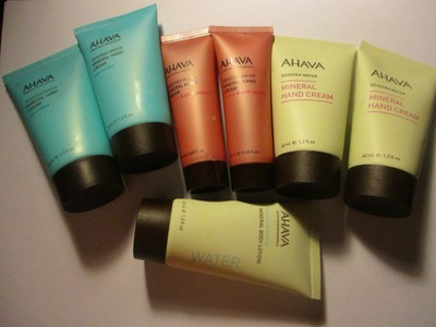Ahava Hand Cream  6 travel  moisturizers, 1 body moisturizer, best hand lotion!