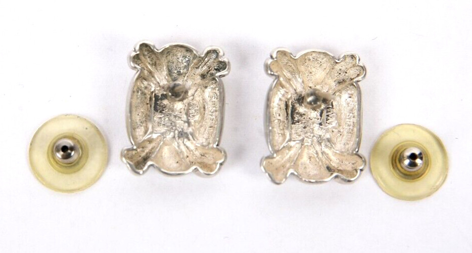 STERLING SILVER ONYX Rectangle Shape EARRINGS Sig… - image 9