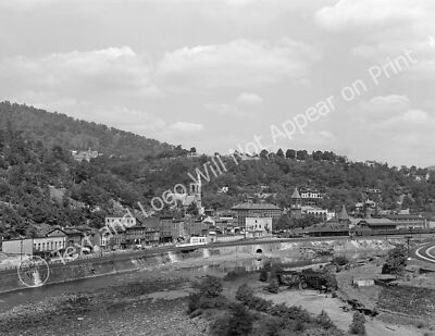 1940 Aerial View of Mauch Chunk, Pennsylvania Old Photo 8.5'' x 11'' Reprint