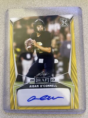 2022 Leaf Draft Yellow #BAAO1 Aidan O'Connell Auto Autograph RC Rookie ...