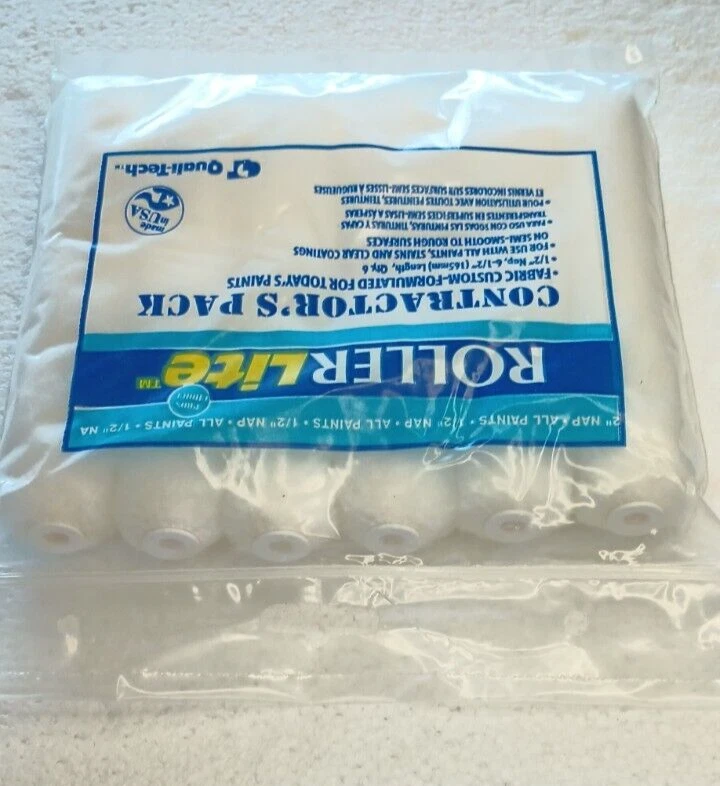 Mini rodillos de pintura para siesta de 1/2” de tela tejida Quali-Tech de 6,5" de longitud de 10 piezas todas las pinturas Foto 3 de 4