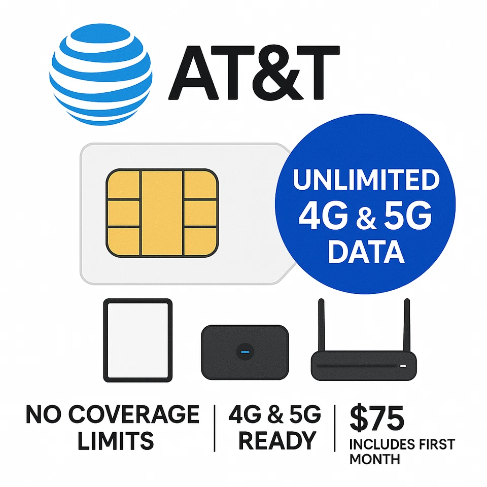 AT&T 5G Unlimited Data SIM/eSIM for Hotspot, Tablet, Router – No Contract, Fast - Image 2 of 4