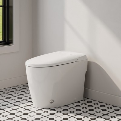 10'' Non-Electric Smart Bidet Toilet, ADA Chair Height with Foot Kick Flush