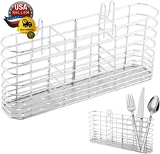 304 Stainless Steel Utensil Holder, Dish Drying Rack with Hooks, Utensil Holder 