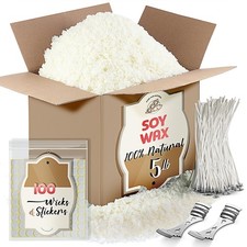 Organic Soy Wax Flakes 5 lbs Candle Making, Natural, Beeswax-Free, Paraffin-Free