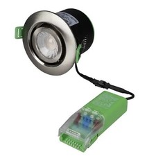 Image of New JCC V50 6W LED F/R Colour Selectable Dimmable Tilt Downlight Brushed Nickel