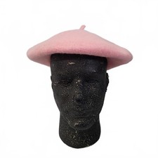 Nwt Ladies Pink Wool French Beret Hat Classic No Size Tag 20in Diameter Inner 