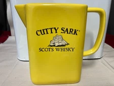 Vintage 1 Litre CUTTY SARK SCOTS WHISKEY Pitcher Jug * Bar Decor * Yellow * 6 in