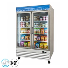 NSF 54" Merchandising Glass Door Freezer With LED Display Freezer