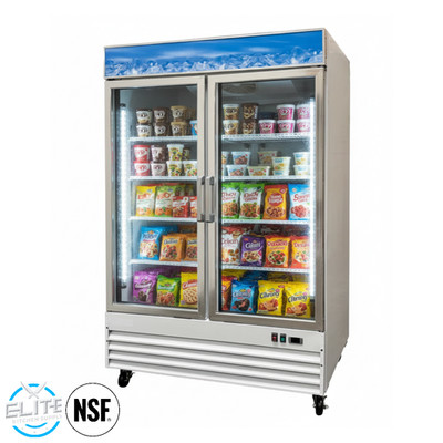 NSF 54'' Merchandising Glass Door Freezer With LED Display Freezer