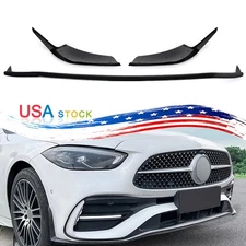 Fits For Mercedes Benz 2022-2024 W206 C43 Front Bumper Lip Splitter Glossy Black