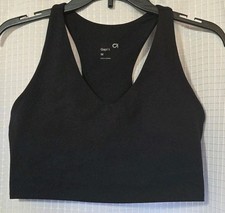 Gap Fit Active Racerback Sports Bra Tank Shelf Bra Black Size M