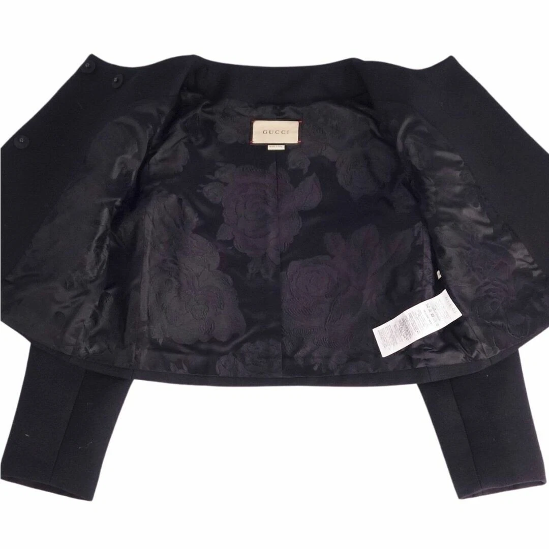 Gucci Giacca Senza Collare Lana Gabardine Capispalla Donna 38 (M Usato0