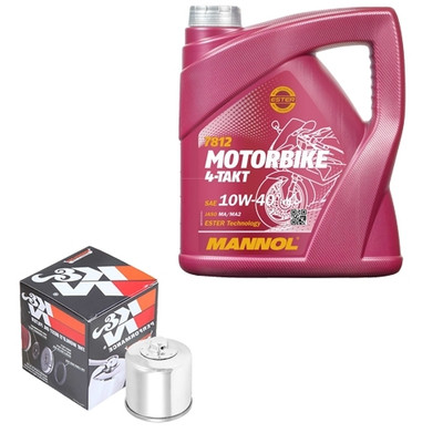 K&N Ölfilter Set MNOL 10W40 4L für Triumph Street Triple 765 RS ABS HD04 Bj.2020