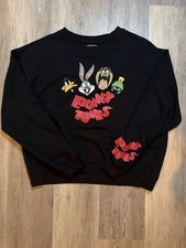 Looney Tunes Black Crewneck Sweatshirt Men  s Small