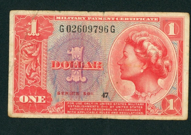 Series 591 $1  US Military Payment Certificate ** PAPER CURRENCY AUCTIONS