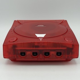 Sega Dreamcast Transparent Red Region Free Console Set W/ Controller DREAMPSU