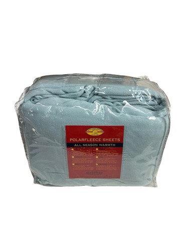 Berkshire PolarFleece Cal King Fleece Sheet Set 6 Piece All season Blue New