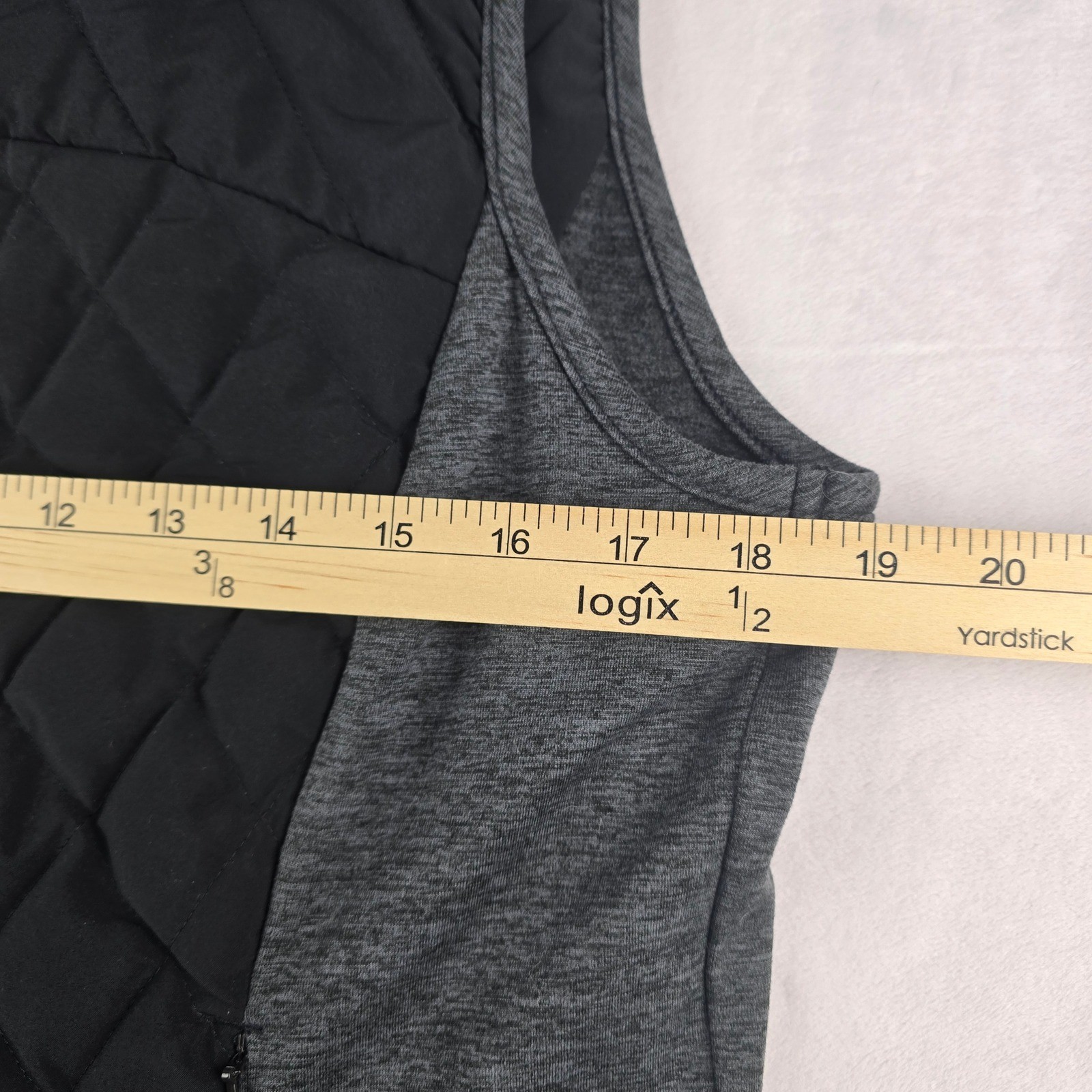 Adidas Womens ClimaWarm Quilted Golf Vest Black Grey Full Zip Activewear Size L thumbnail 5