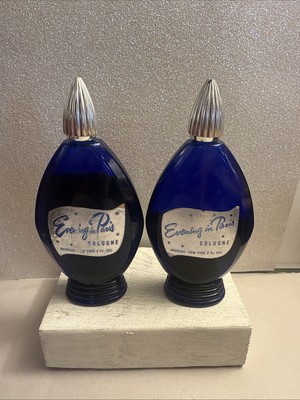 2 Bottles Vintage Evenings In Paris Cologne By Bourjois New York 2 Fluid Ounces