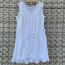 Vintage Nicole floral embroidered sleep dress white cottagecore MEDIUM