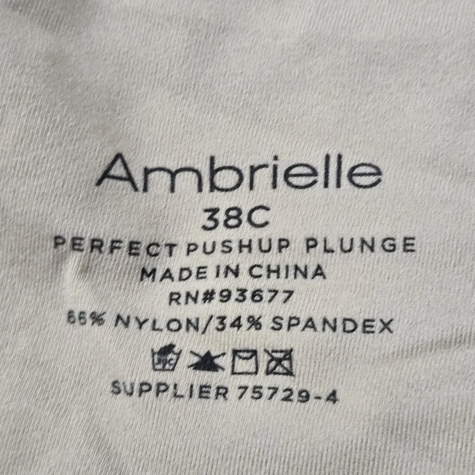 Ambrielle Women Bra 38C Beige Perfect Plunge Push Up Underwired - Image 4 of 4