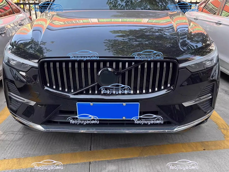 4pcs ABS Glossy black Exterior Front Grille Grill Frame For Volvo