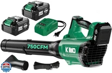 KIMO Cordless Leaf Blower with Battery and Charger, 750CFM 220MPH, 4 Speeds w