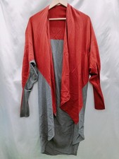 Yohji Yamamoto Y'S Wool Long Cardigan Size 2 Gray Red