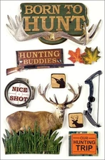 Paper House STDM06E  3D Stickers 4.5"x8.5"-Born To Hunt