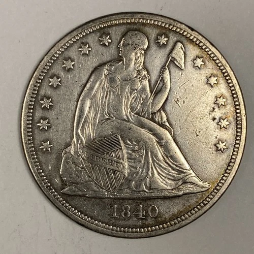 1840 Seated Liberty Dollar 1.00. Extra Fine Details.