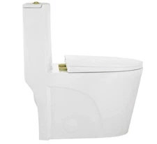 Swiss Madison SM-1T254HG Elongated Toilet Vortex Dual Flush Gold Hardware