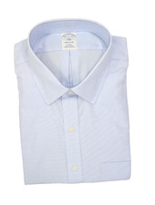 Brooks Brothers Regular Non-Iron All Cotton 18-34/35 Ainsley Collar Light Blue