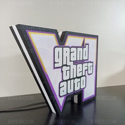 Grand Theft Auto VI Light Box – RGB Lamp for Gaming Setup