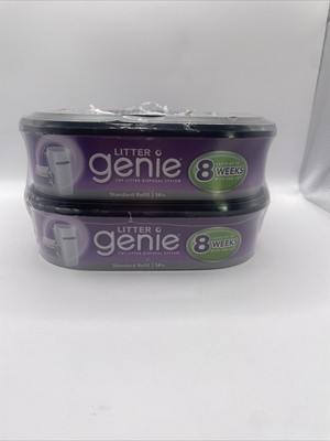 New Sealed! Genie Cat Litter Disposal System 2Pk 8 Week Refill Cartridges