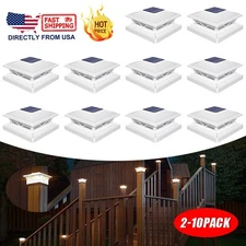 2-10 Pack Outdoor Light Solar Post Deck Fence Cap For 4x4 6x6 Bright Light US