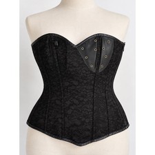Title: Black Lace Corset Bustier Top 4XL Lace Up Back Gothic Steampunk Plus Size