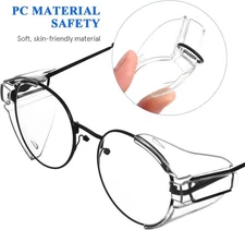 2 Pairs Safety Side Shields for Eye Glasses,Safety Glasses Side Shields Clip on