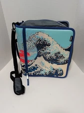 Case-It The Mighty Zip Tab Japanese Wave 3 Ring Zipper Binder & File Folder