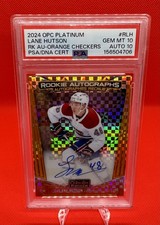 2024-25 O-Pee-Chee Platinum Rookie Autographs Lane Hutson  Orange Checkers /15