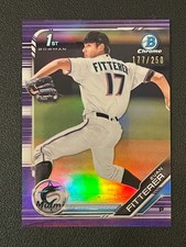 Evan Fitterer 2019 Bowman Chrome 1st Prospect Purple Refractor /250 Marlins 