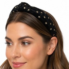 Lele Sadoughi Petite Black Velvet Star Headband
