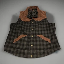 Boulder Creek Trading Co Vest Men’s Size 2XL Big Wool Blend Brown Black Camping